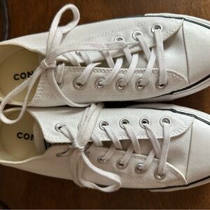 Converse Cream White Canvas Low-Top Sneakers